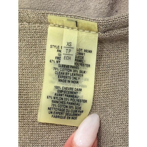 Elie Tahari Suede Draped Cardigan – Taupe – XS - Picture 6 of 6